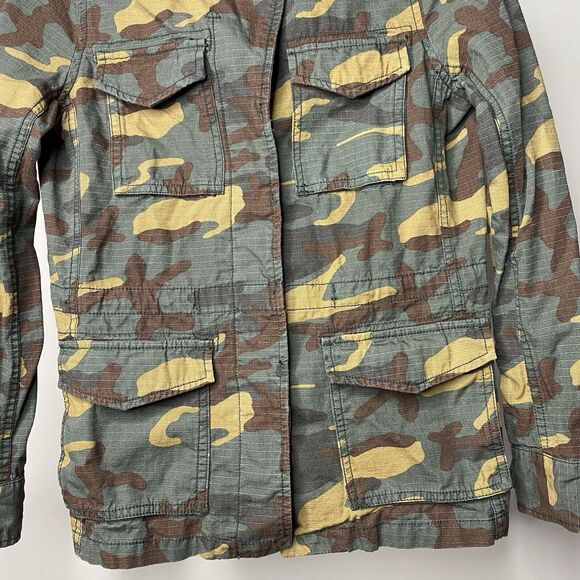Madewell Outbound Camo Jacket Women's XS Green Brown Button Army Military A8307 - Picture 3 of 7